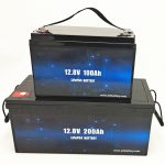 Diepe siklus LiFePO4 sonbattery 12V 100Ah / 200Ah gholfkar litiumioonbattery