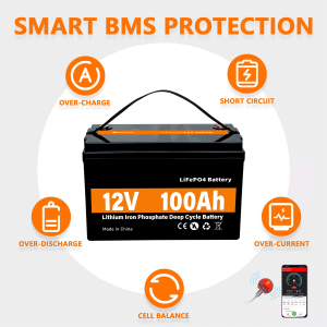 LiFePO4 Sonenergie Stoor Krag Battery 12V 100Ah