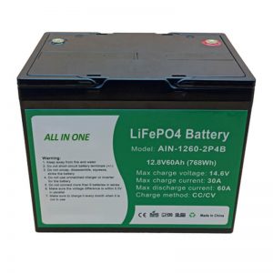 ALL IN ONE Silindriese 2000 siklusse litiumbattery 12v60Ah-batterypak vir energieopberging