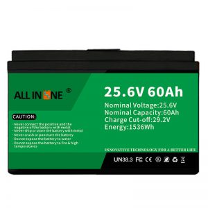 25.6V 60Ah veiligheid/lang lewensduur LFP -battery vir RV/Karavaan/UPS/gholfkarretjie 24V 60Ah
